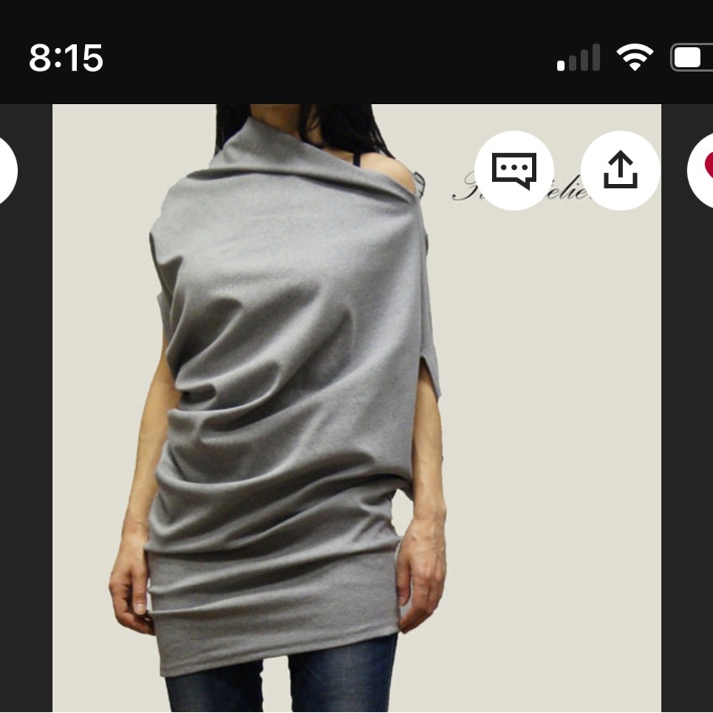 Flo Atelier Black Ribbed Oversized Asymmetrical Tunic in a 16/18